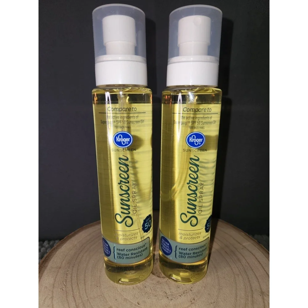 LOT OF (2) KROGER OIL SPRAY BROAD SPECTRUM SPF 50 SUNSCREEN 7.2 FL OZ~RARE